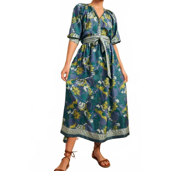 NEW HANNAH ARTWEAR carmen midi skirt in aliso indigo - Picture 1 of 6